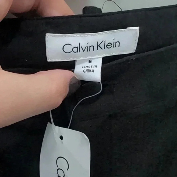 Calvin Klein Women's Stretch Mid Rise Straight Leg Pants - Picture 3 of 11